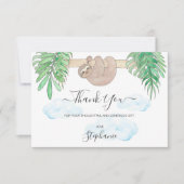 可愛いスロス男女兼用ベビーシャワーありがとう サンキューカード (正面)