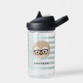 可愛いスロッスブルーストライプズ |モノグラム ウォーターボトル (左面)