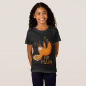 可愛いスロッ食べプピザ大人のビーガンキッズおもしろい感謝してい0 Tシャツ (正面フル)