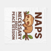 可愛いスロース昼寝 – 必要な大人の平和セッションCl フリースブランケット (正面(横))