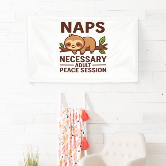 可愛いスロース昼寝 – 必要な大人の平和セッションCl 横断幕 (インサイチュ)