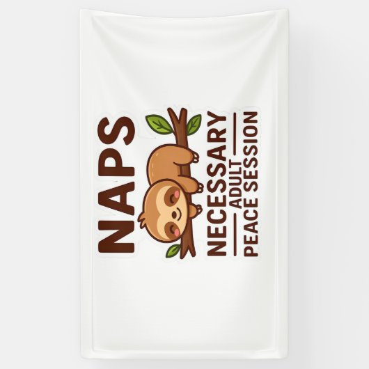 可愛いスロース昼寝 – 必要な大人の平和セッションCl 横断幕 (縦)
