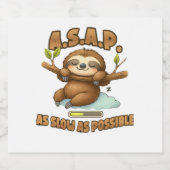 可愛いスロースASAP – 可能な限り遅いクラシックT-Sh スパークリングワインラベル (シングルラベル)