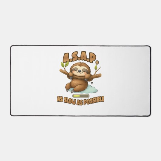 可愛いスロースASAP – 可能な限り遅いクラシックT-Sh デスクマット (正面)