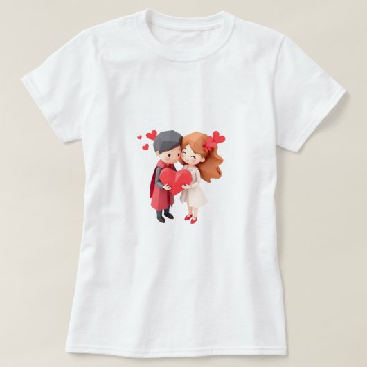 可愛いスーパーヒーロー愛バレンタインデーtシャツfor X Tシャツ (デザイン正面)