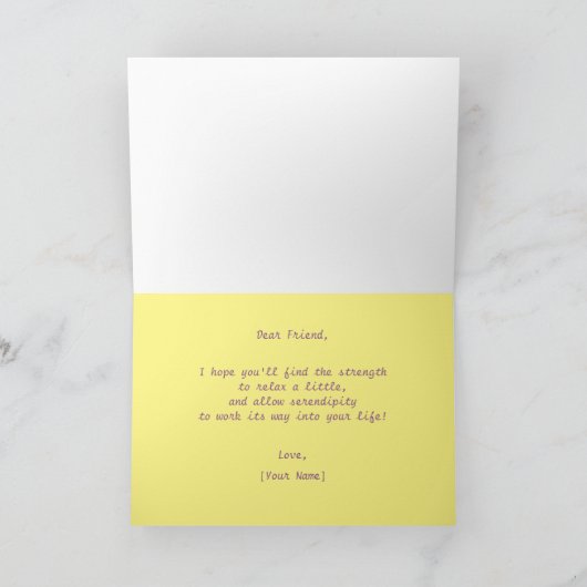 可愛いセレニティセレニティヨガラブパーソナライズ カード (内部)