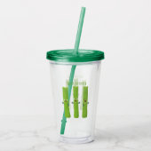 可愛いセロリにトリオ漫画の野菜を付ける アクリルタンブラー (裏面)