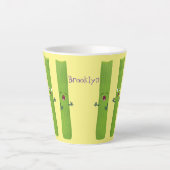 可愛いセロリにトリオ漫画の野菜を付ける カフェラテマグ (正面)