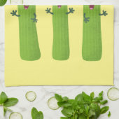 可愛いセロリにトリオ漫画の野菜を付ける キッチンタオル (折り畳み)