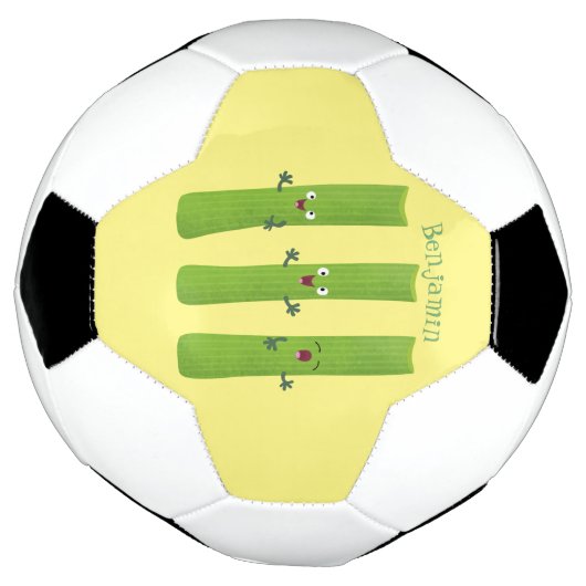 可愛いセロリにトリオ漫画の野菜を付ける サッカーボール (回転)