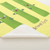 可愛いセロリにトリオ漫画の野菜を付ける シェルパブランケット (3/4)