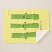 可愛いセロリにトリオ漫画の野菜を付ける シェルパブランケット (正面(横))