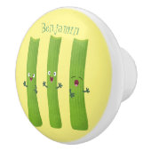 可愛いセロリにトリオ漫画の野菜を付ける セラミックノブ (右)