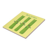 可愛いセロリにトリオ漫画の野菜を付ける タイル (側面)