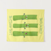 可愛いセロリにトリオ漫画の野菜を付ける タペストリー (正面(横))