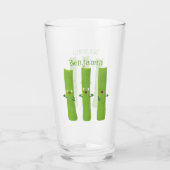 可愛いセロリにトリオ漫画の野菜を付ける タンブラーグラス (裏面)