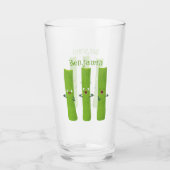 可愛いセロリにトリオ漫画の野菜を付ける タンブラーグラス (正面)