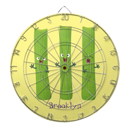 可愛いセロリにトリオ漫画の野菜を付ける ダーツボード (正面)