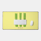 可愛いセロリにトリオ漫画の野菜を付ける デスクマット (キーボード&マウス)