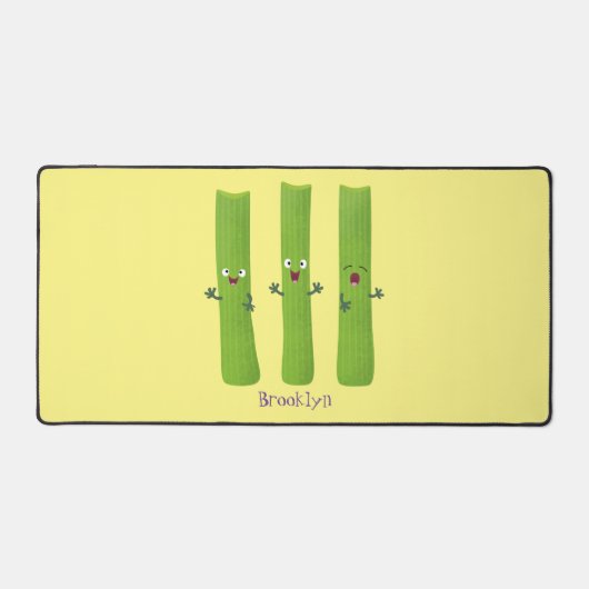 可愛いセロリにトリオ漫画の野菜を付ける デスクマット (正面)