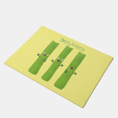 可愛いセロリにトリオ漫画の野菜を付ける ドアマット (アングル)