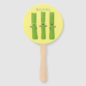 可愛いセロリにトリオ漫画の野菜を付ける ハンドファン (裏面)