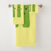 可愛いセロリにトリオ漫画の野菜を付ける バスタオルセット (インサイチュ)