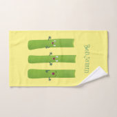 可愛いセロリにトリオ漫画の野菜を付ける バスタオルセット (ハンドタオル)