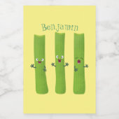 可愛いセロリにトリオ漫画の野菜を付ける フードラベル (シングルラベル)