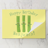 可愛いセロリにトリオ漫画の野菜を付ける ペーパーパッド (折り畳み)