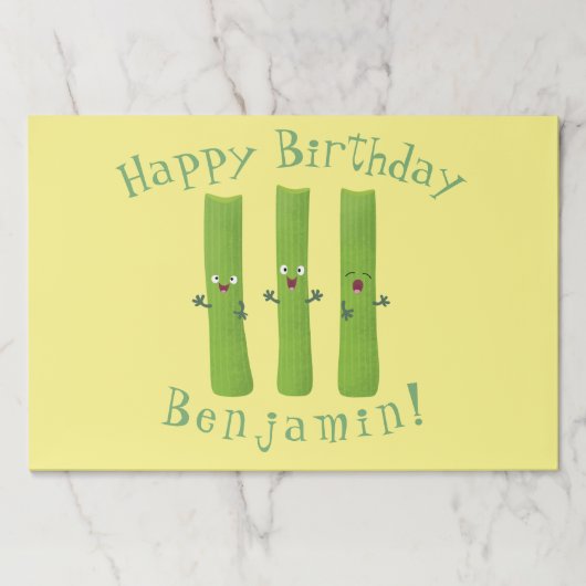 可愛いセロリにトリオ漫画の野菜を付ける ペーパーパッド (正面)