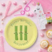 可愛いセロリにトリオ漫画の野菜を付ける ペーパープレート (パーティー)