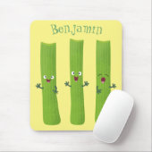 可愛いセロリにトリオ漫画の野菜を付ける マウスパッド (マウス)