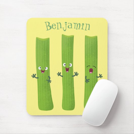 可愛いセロリにトリオ漫画の野菜を付ける マウスパッド (マウス)