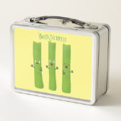 可愛いセロリにトリオ漫画の野菜を付ける メタルランチボックス (裏面)