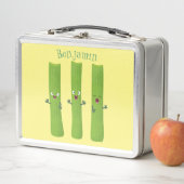 可愛いセロリにトリオ漫画の野菜を付ける メタルランチボックス (インサイチュ)