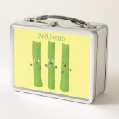 可愛いセロリにトリオ漫画の野菜を付ける メタルランチボックス (正面)