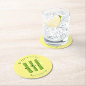 可愛いセロリにトリオ漫画の野菜を付ける ラウンドペーパーコースター (インサイチュ)