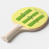 可愛いセロリにトリオ漫画の野菜を付ける 卓球ラケット (正面アングル)