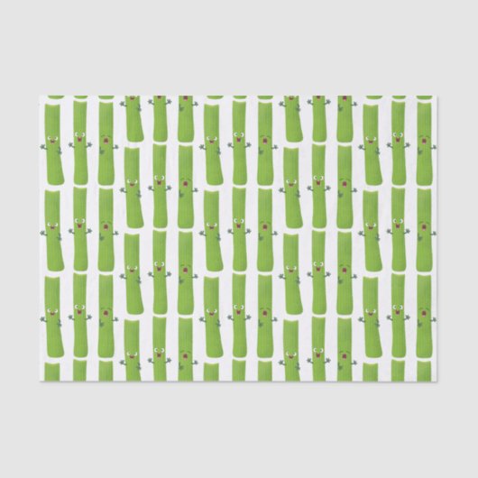 可愛いセロリにトリオ漫画の野菜を付ける 薄葉紙 (正面)