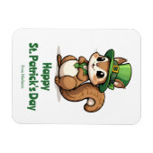 可愛いセントパトリックの日リスとグリーンハット マグネット (横)