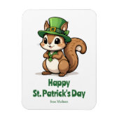 可愛いセントパトリックの日リスとグリーンハット マグネット (縦)