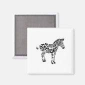 可愛いゼブラストロングイーラーズダロス症候群認識度 マグネット (正面/裏面)