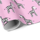 可愛いゼブラピンク ラッピングペーパー (ロールコーナー)