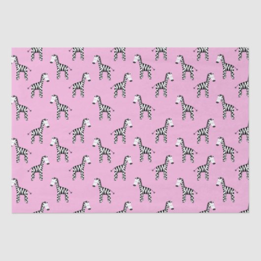 可愛いゼブラピンク 薄葉紙 (正面)