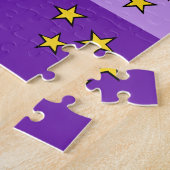 可愛いゼブラ写真名紫の黄色の子供 ジグソーパズル (側面)