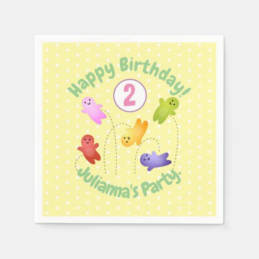 可愛いゼリーベビースイーツキャンディ漫画 スタンダードカクテルナプキン (正面)