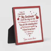 可愛いソウルメイト語アート愛の詩の名前 フォトプラーク (正面)
