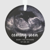 可愛いソノグラム写真妊娠クリスマスを明らかにする オーナメント (裏面)