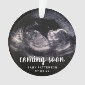 可愛いソノグラム写真妊娠クリスマスを明らかにする オーナメント (正面)